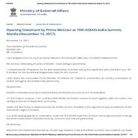  Opening Statement by Prime Minister